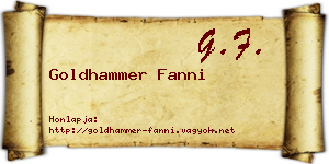 Goldhammer Fanni névjegykártya