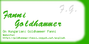 fanni goldhammer business card
